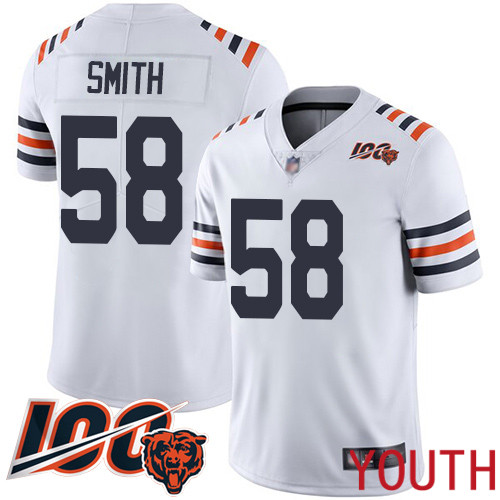 Chicago Bears Limited White Youth Roquan Smith Jersey NFL Football 58 100th Season